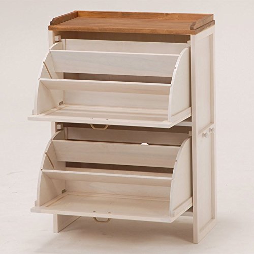 Amazon｜フラップ式カントリー調薄型シューズラック 2段｜下駄箱